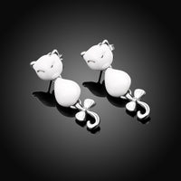 Swarovski Crystal Sapphire Stud Earring in 18K White Gold Plated