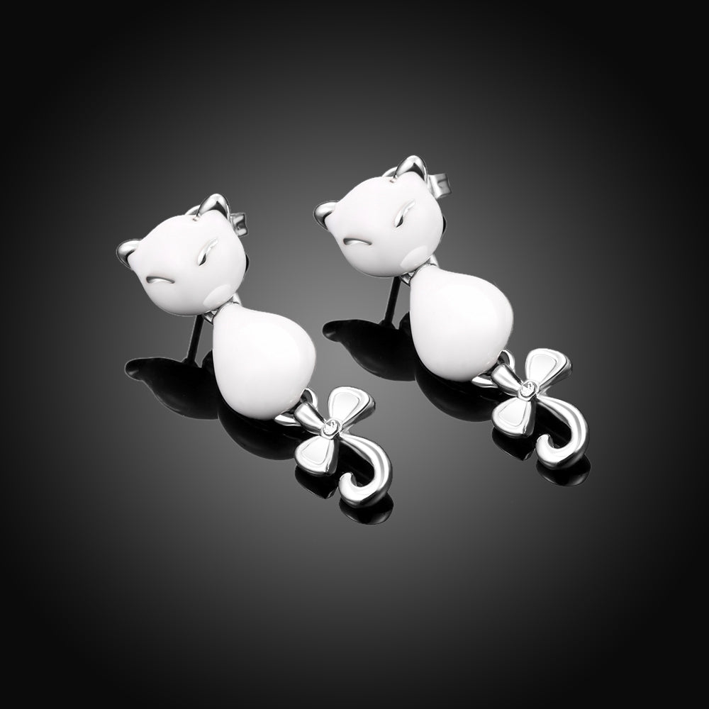 Swarovski Crystal Sapphire Stud Earring in 18K White Gold Plated