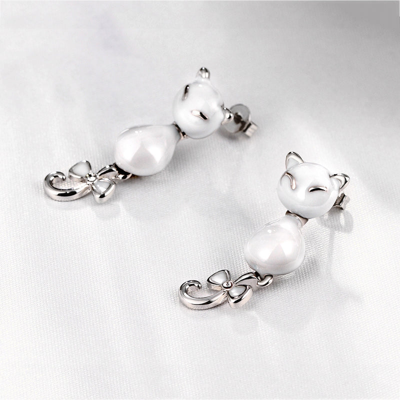 Swarovski Crystal Sapphire Stud Earring in 18K White Gold Plated