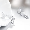 Austrian Crystal Sapphire Stud Earring in 18K White Gold Plated