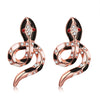 Austrian Crystal Snake Stud Earring in 18K Rose Gold Plated