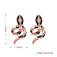 Swarovski Crystal Snake Stud Earring in 18K Rose Gold Plated