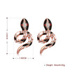Austrian Crystal Snake Stud Earring in 18K Rose Gold Plated