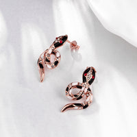 Swarovski Crystal Snake Stud Earring in 18K Rose Gold Plated