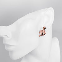 Swarovski Crystal Snake Stud Earring in 18K Rose Gold Plated