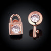 Swarovski Crystal Sapphire Stud Earring in 18K Rose Gold Plated