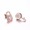 Austrian Crystal Sapphire Stud Earring in 18K Rose Gold Plated