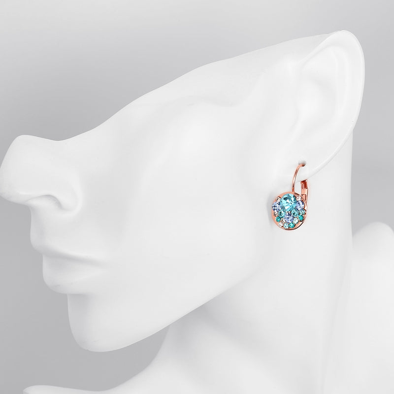 Blue Periwrinkle Swarovski Leverback Earrings in 14K Rose Gold, Earring, Golden NYC Jewelry, Golden NYC Jewelry  jewelryjewelry deals, swarovski crystal jewelry, groupon jewelry,, jewelry for mom,