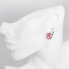 Pink Periwrinkle Swarovski Leverback Earrings in 18K White Gold