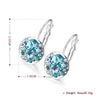Swarovski Crystal Sapphire Leverback Earring in 18K White Gold Plated