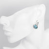 Swarovski Crystal Sapphire Leverback Earring in 18K White Gold Plated