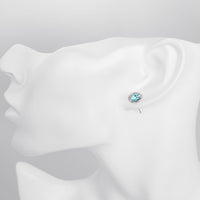 Periwrinkle Blue Swarovski Elements Studs in 18K White Gold