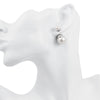 Double Pearl Earring Stud Earring in 18K White Gold Plated