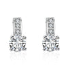 Princess Inspired Pave Swarovski Elements Earrings in 18K White Gold