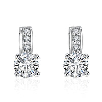 Princess Inspired Pave Swarovski Elements Earrings in 18K White Gold