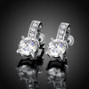 Princess Inspired Pave Swarovski Elements Earrings in 18K White Gold