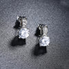 Princess Inspired Pave Swarovski Elements Earrings in 18K White Gold