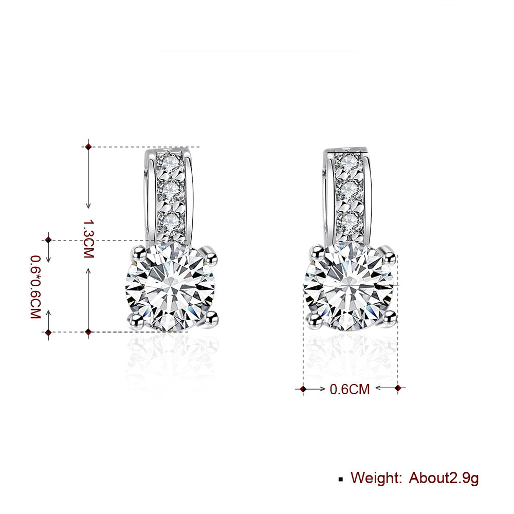 Swarovski Crystal Pave Stud Earring in 18K White Gold Plated