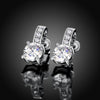 Austrian Crystal Pave Stud Earring in 18K White Gold Plated