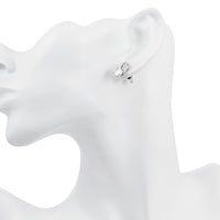 Swarovski Crystal Pave Stud Earring in 18K White Gold Plated