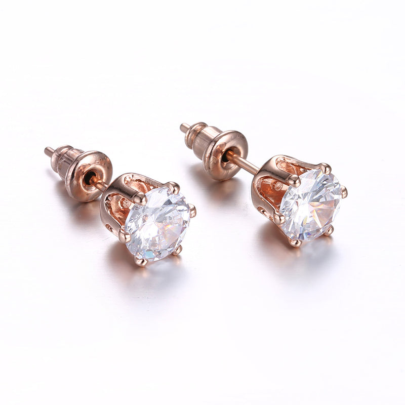 Swarovski Crystal Pave Stud Earring in 18K Rose Gold Plated