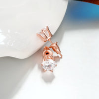 Swarovski Crystal Pave Stud Earring in 18K Rose Gold Plated