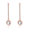 Swarovski Crystal Heart Drop Stud Earring in 18K Rose Gold Plated