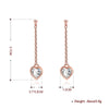 Swarovski Crystal Heart Drop Stud Earring in 18K Rose Gold Plated