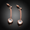 Swarovski Crystal Heart Drop Stud Earring in 18K Rose Gold Plated