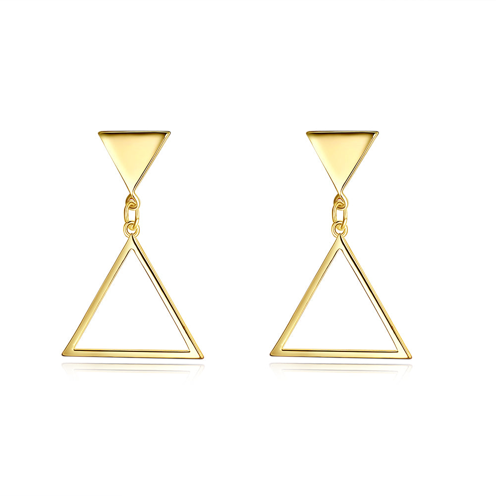 Triangle Drop Stud Earring in 18K Gold Plated