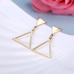 Triangle Drop Stud Earring in 18K Gold Plated