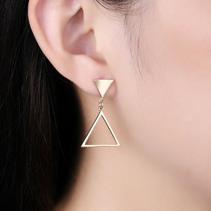 Triangle Drop Stud Earring in 18K Gold Plated