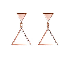 Triangle Drop Stud Earring in 18K Rose Gold Plated