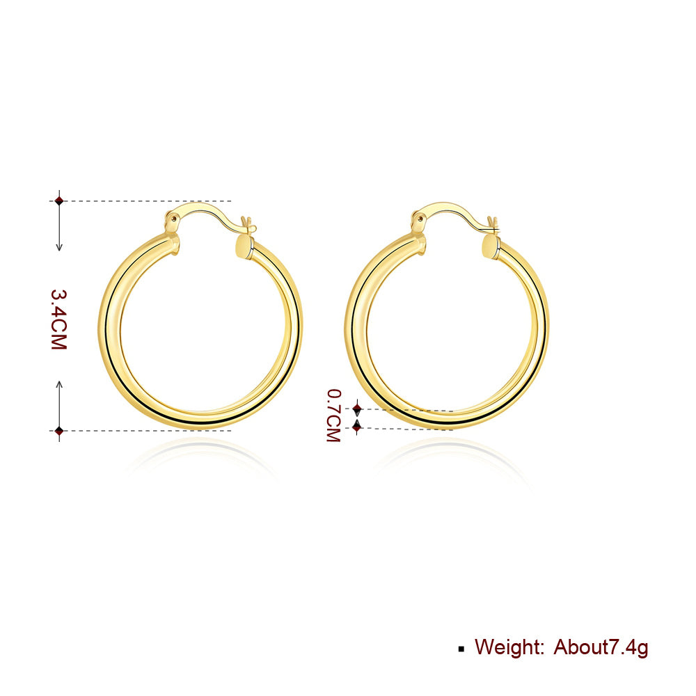 34mm Hoop Earring in 18K Gold Plated, Earring, Golden NYC Jewelry, Golden NYC Jewelry  jewelryjewelry deals, swarovski crystal jewelry, groupon jewelry,, jewelry for mom,