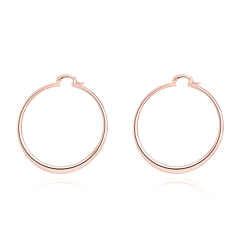 2" Flat Hoop Earrings in 18K Rose Gold Plated, Hoop Earring, Golden NYC Jewelry, Golden NYC Jewelry jewelryjewelry deals, swarovski crystal jewelry, groupon jewelry,, jewelry for mom,