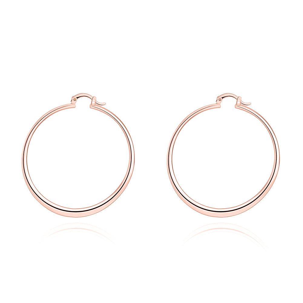 2" Flat Hoop Earrings in 18K Rose Gold Plated, Hoop Earring, Golden NYC Jewelry, Golden NYC Jewelry  jewelryjewelry deals, swarovski crystal jewelry, groupon jewelry,, jewelry for mom,