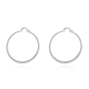 2" Flat Hoop Earrings in 18K White Gold Plated, Hoop Earring, Golden NYC Jewelry, Golden NYC Jewelry  jewelryjewelry deals, swarovski crystal jewelry, groupon jewelry,, jewelry for mom,