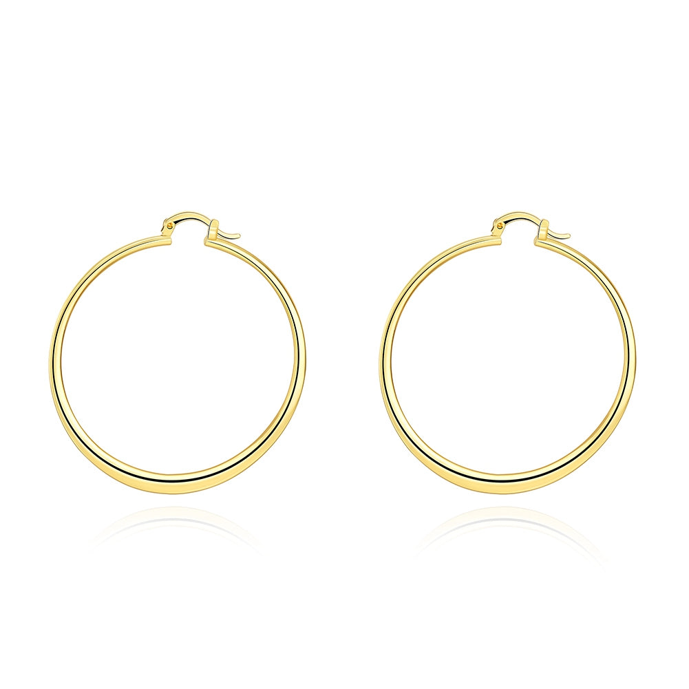 2" Flat Hoop Earrings in 18K Gold Plated, Hoop Earring, Golden NYC Jewelry, Golden NYC Jewelry jewelryjewelry deals, swarovski crystal jewelry, groupon jewelry,, jewelry for mom,