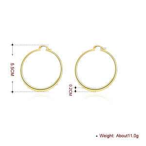 55mm Flat Hoop Earring in 18K Gold Plated, Earring, Golden NYC Jewelry, Golden NYC Jewelry  jewelryjewelry deals, swarovski crystal jewelry, groupon jewelry,, jewelry for mom,