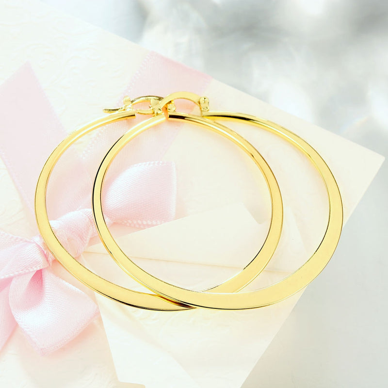 2" Flat Hoop Earrings in 18K Gold Plated, Hoop Earring, Golden NYC Jewelry, Golden NYC Jewelry jewelryjewelry deals, swarovski crystal jewelry, groupon jewelry,, jewelry for mom,