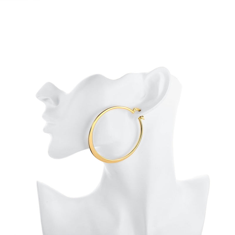 55mm Flat Hoop Earring in 18K Gold Plated, Earring, Golden NYC Jewelry, Golden NYC Jewelry jewelryjewelry deals, swarovski crystal jewelry, groupon jewelry,, jewelry for mom,