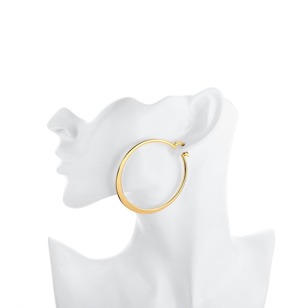 55mm Flat Hoop Earring in 18K Gold Plated, Earring, Golden NYC Jewelry, Golden NYC Jewelry  jewelryjewelry deals, swarovski crystal jewelry, groupon jewelry,, jewelry for mom,