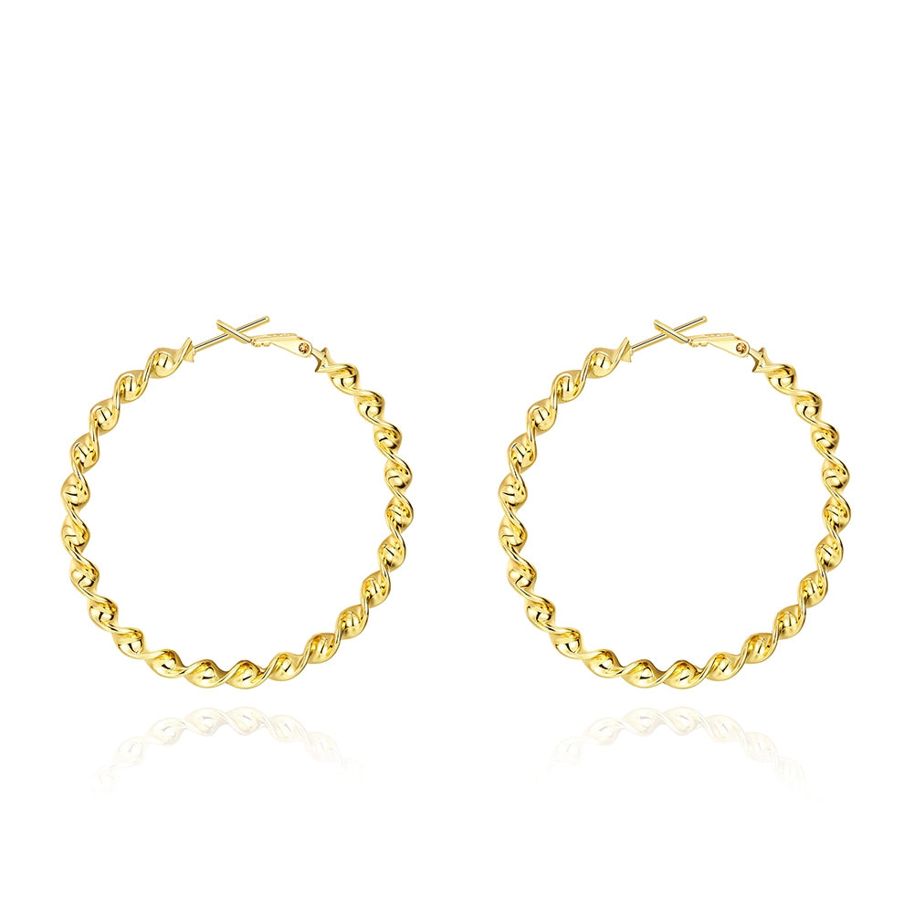 50mm Twist Hoop Earring in 18K Gold Plated, Earring, Golden NYC Jewelry, Golden NYC Jewelry jewelryjewelry deals, swarovski crystal jewelry, groupon jewelry,, jewelry for mom,