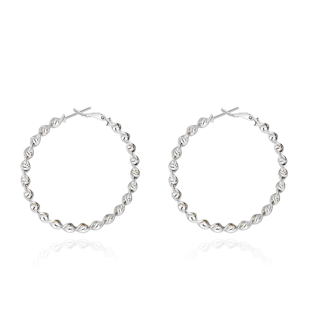2" Twist Hoop Earrings in 18K White Gold Plated, Hoop Earring, Golden NYC Jewelry, Golden NYC Jewelry jewelryjewelry deals, swarovski crystal jewelry, groupon jewelry,, jewelry for mom,