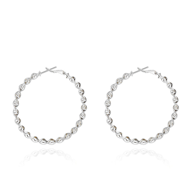 2" Twist Hoop Earrings in 18K White Gold Plated, Hoop Earring, Golden NYC Jewelry, Golden NYC Jewelry jewelryjewelry deals, swarovski crystal jewelry, groupon jewelry,, jewelry for mom,