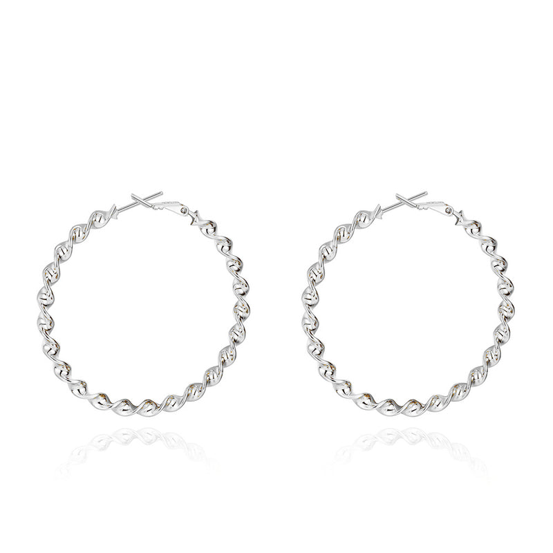 2" Twist Hoop Earrings in 18K White Gold Plated, Hoop Earring, Golden NYC Jewelry, Golden NYC Jewelry  jewelryjewelry deals, swarovski crystal jewelry, groupon jewelry,, jewelry for mom,