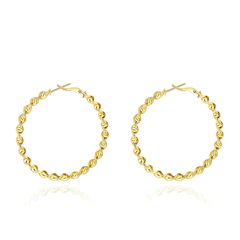 50mm Twist Hoop Earring in 18K Gold Plated, Earring, Golden NYC Jewelry, Golden NYC Jewelry jewelryjewelry deals, swarovski crystal jewelry, groupon jewelry,, jewelry for mom,