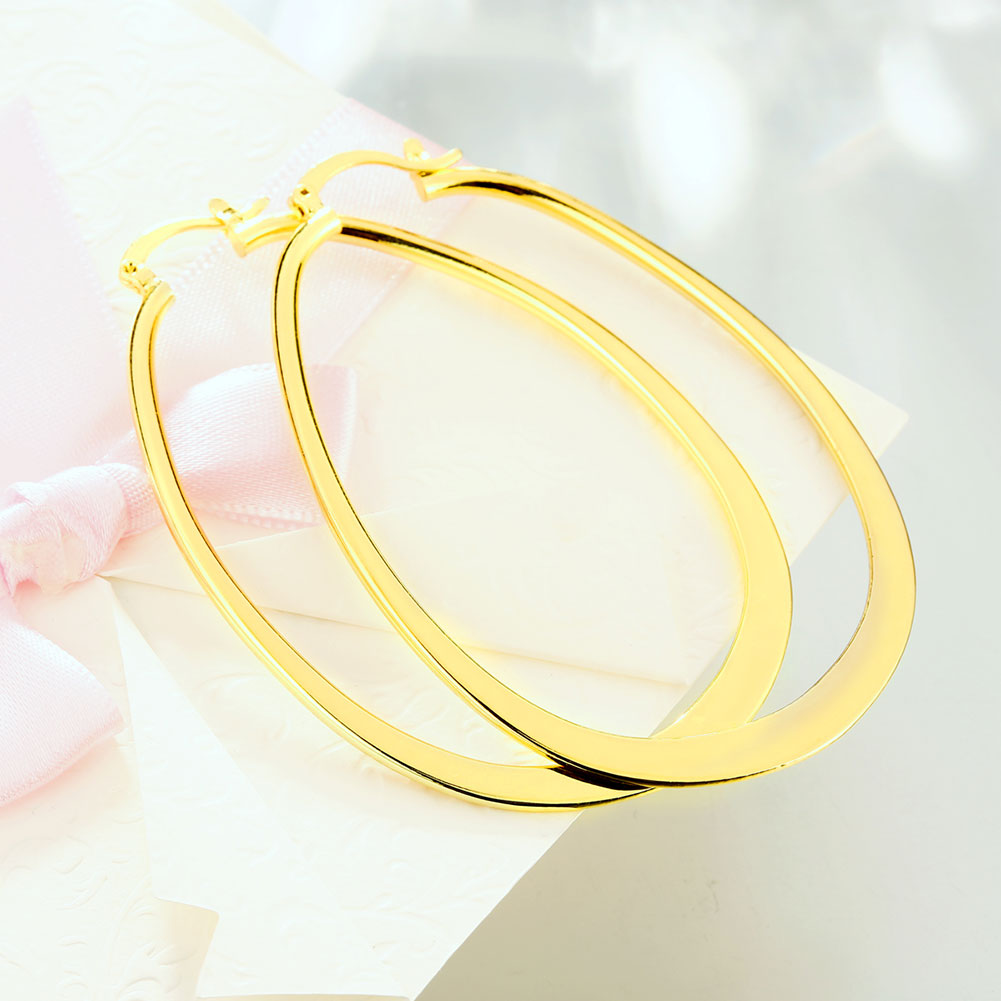 3" Oval Hoop French Lock Earrings in 18K Gold Plated, Hoop Earring, Golden NYC Jewelry, Golden NYC Jewelry jewelryjewelry deals, swarovski crystal jewelry, groupon jewelry,, jewelry for mom,
