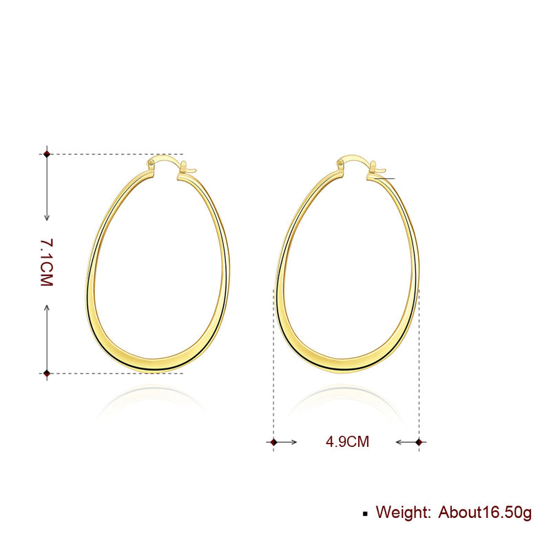 71mm Oval Hoop Earring in 18K Gold Plated, Earring, Golden NYC Jewelry, Golden NYC Jewelry jewelryjewelry deals, swarovski crystal jewelry, groupon jewelry,, jewelry for mom,