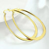 18K Gold Plated Large Flat Hoop Earring 68mm (available in 3 colors) - Golden NYC Jewelry